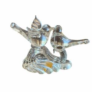 Vintage 1979 Aldon clear solid glass lovebirds